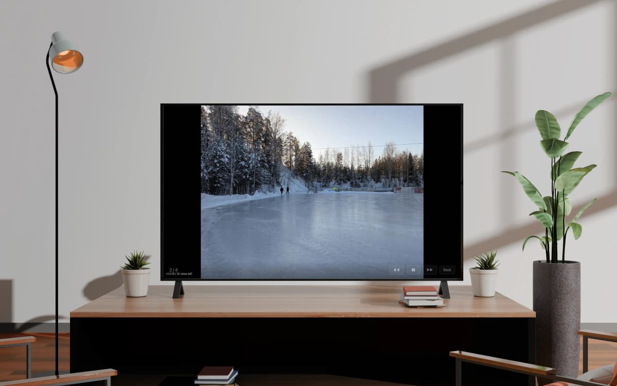 Family memories displayed on a Smart TV with Easy Photo Player